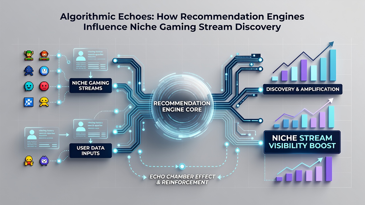 Graph showing viewership spikes for niche gaming streams after algorithmic recommendations