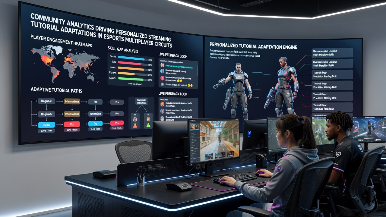 Analytics interface displaying real-time viewer engagement metrics for esports streaming tutorials