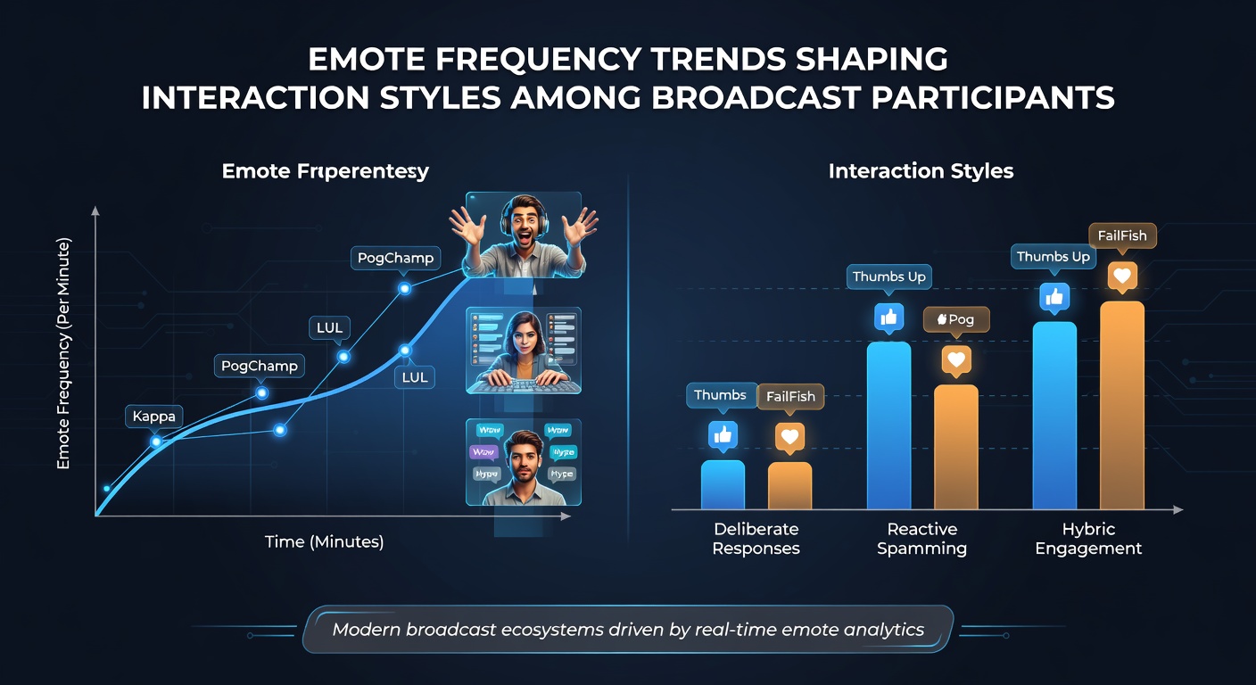 Broadcast participants engaging through frequent emote exchanges during a live cooperative stream session