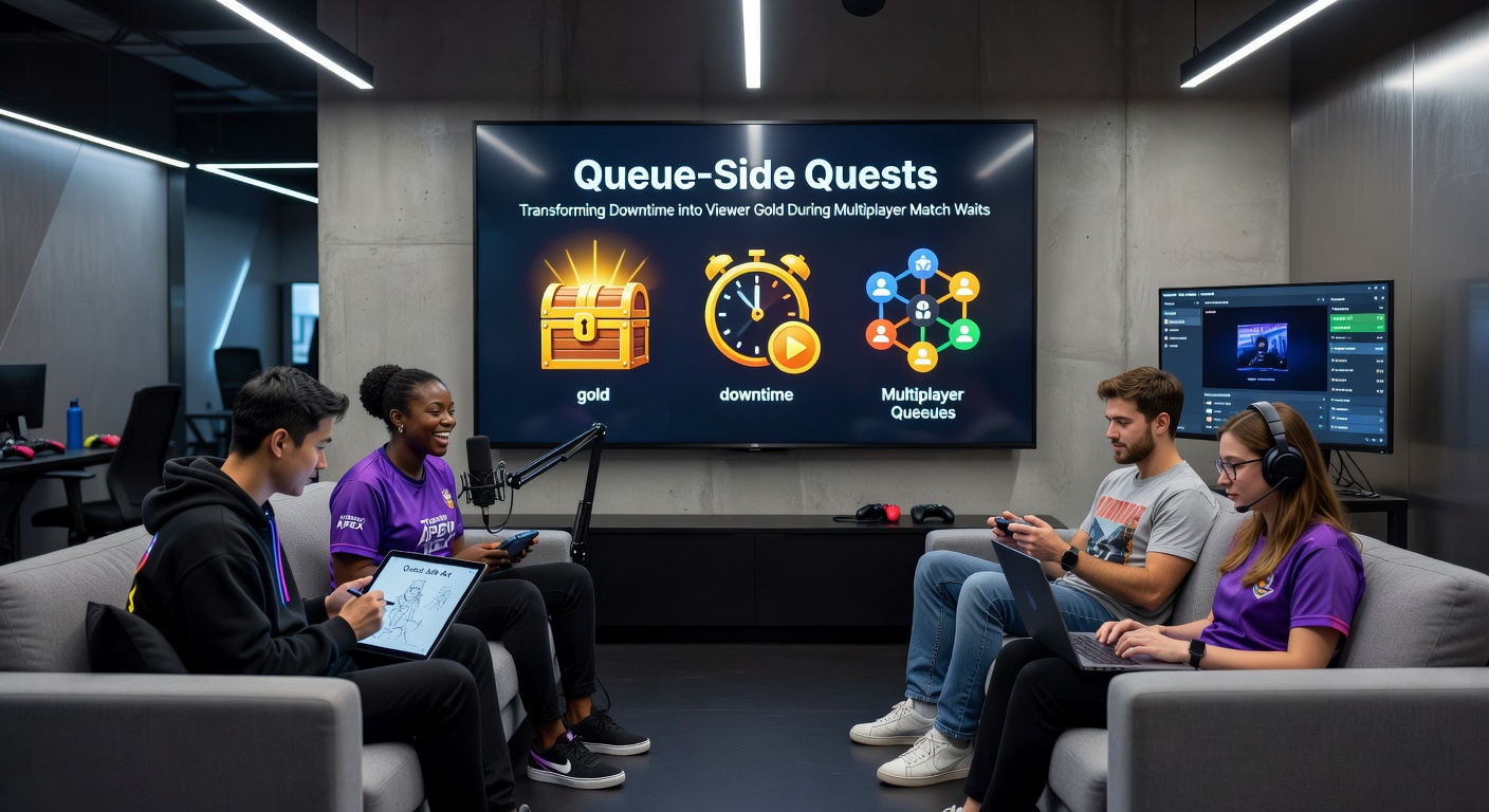 Bar graph illustrating viewer retention spikes and revenue gains from queue-side activities in esports streams, based on 2025-2026 platform data